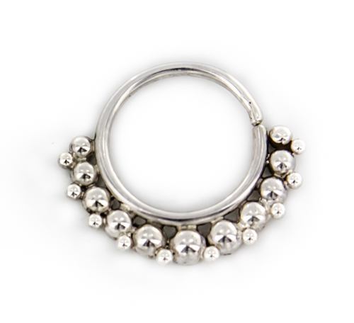 18g Sterling Silver Bendable Beaded Ring — Price Per 1