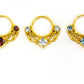18g Gold Plated Jeweled Bendable Ring — Price Per 1