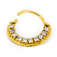 18g Gold Plated Channel Set Crystal Stones Septum or Earring Jewelry