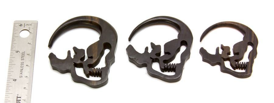 Areng Wood Shadow Skull Hanger - Price Per 1