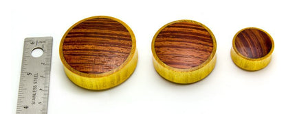 Jackfruit Wood with Red Tigerwood Double Flare Organic Plug - Price Per 1 - Painful Pleasures