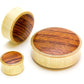 Crocodile Wood Double Flared Plug with Red Tigerwood Front — Price Per 1