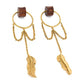Tiger Wood Plug with Bronze, Rose Gold Dreamcatcher Charm - Price Per 2