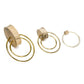 Double Flare Tamarind Wood Plug with Polished Bronze Double Hoops - Price Per 1