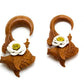 She Koi with Painted Leather Flower Saba Wood Hanger - Price Per 2