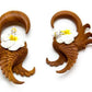 Hummingbird of Spring Leather Flower Saba Wood Hanger - Price Per 2