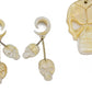 Pirate Skulls Mother of Pearl Large Gauge Dangle Earrings - Price Per 2