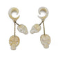 Pirate Skulls Mother of Pearl Large Gauge Dangle Earrings - Price Per 2