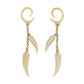 Feathers in the Wind Mother of Pearl Large Gauge Dangle Earrings - Price Per 2