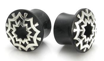 STAR WEB SILVER Plug Horn Organic Ear Jewelry - Price Per 1