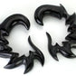 FLAMES Black Horn Spiral Earrings Body Jewelry - Price Per 2