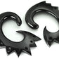 SONIC Black Horn Spiral Earrings Body Jewelry - Price Per 2