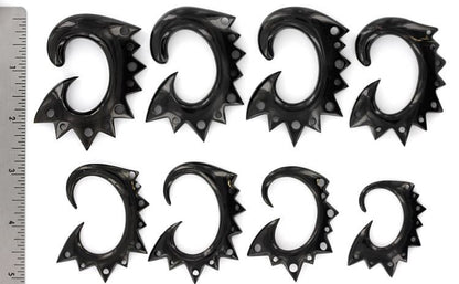 SONIC Black Horn Spiral Earrings Body Jewelry - Price Per 2 - Painful Pleasures