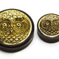 BRASS OWL Inlay Areng Wood Organic Plugs - Price Per 1