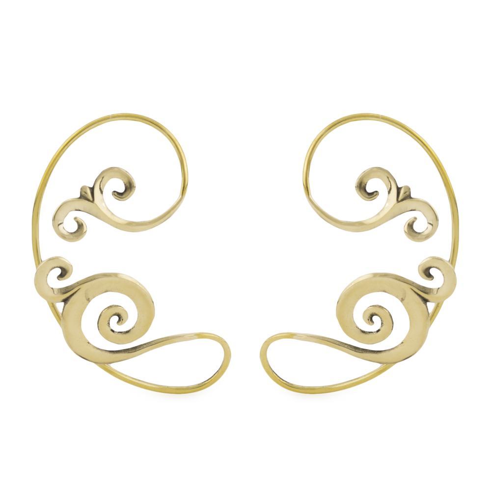 Polished Brass Spiral Filigree Ear Wrap – Price Per 2