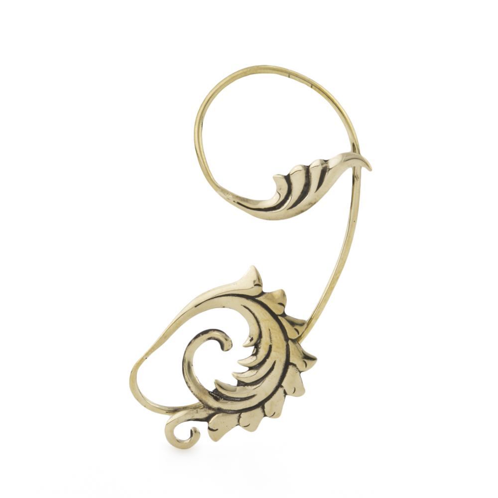 Polished Brass Filigree Leaf Ear Wrap – Price Per 2