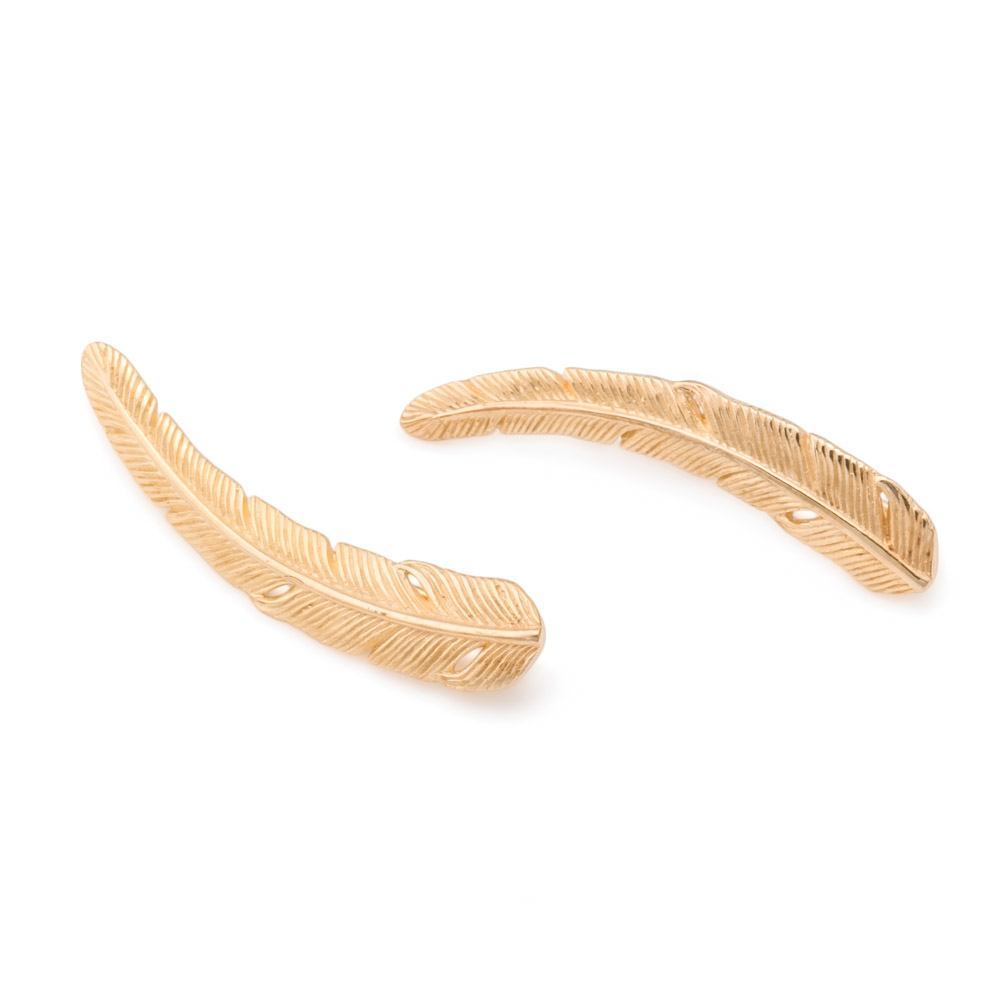 18g Gold Plated Feather Ear Climbers — Price Per 2
