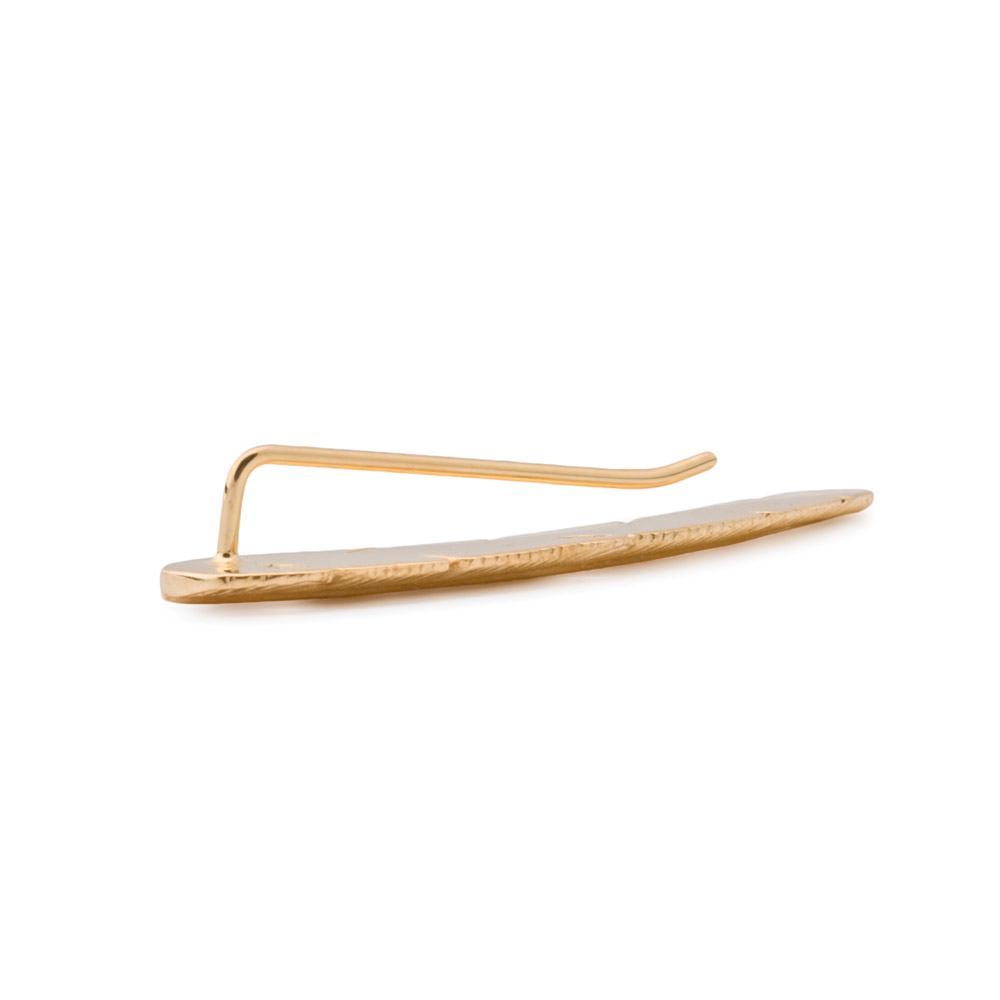 18kt Gold Plated Brass Feather Clip-On Ear Climbers — Single Piece