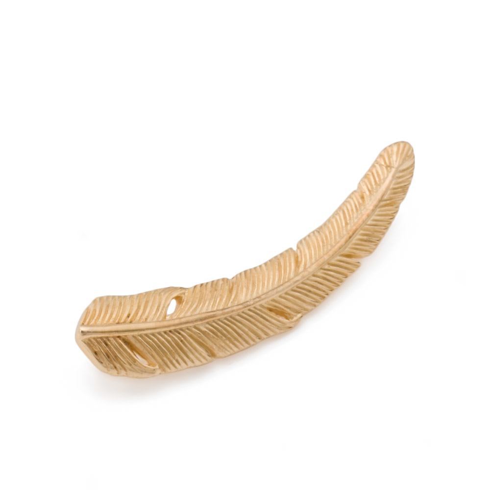 18kt Gold Plated Brass Feather Clip-On Ear Climbers