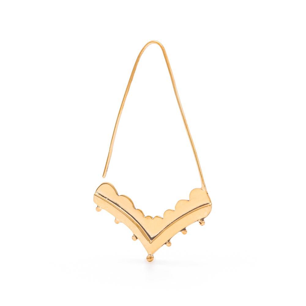 18g Brass Bell-Shaped Earrings with Beaded Ornament