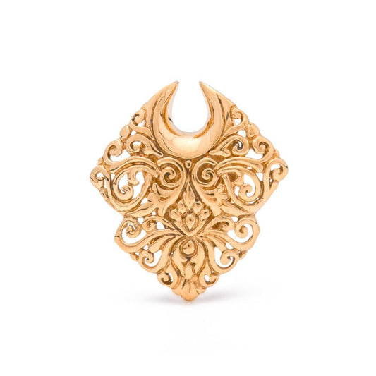 Diamond Filigree Brass Hanging Ear Plug — Price Per 2