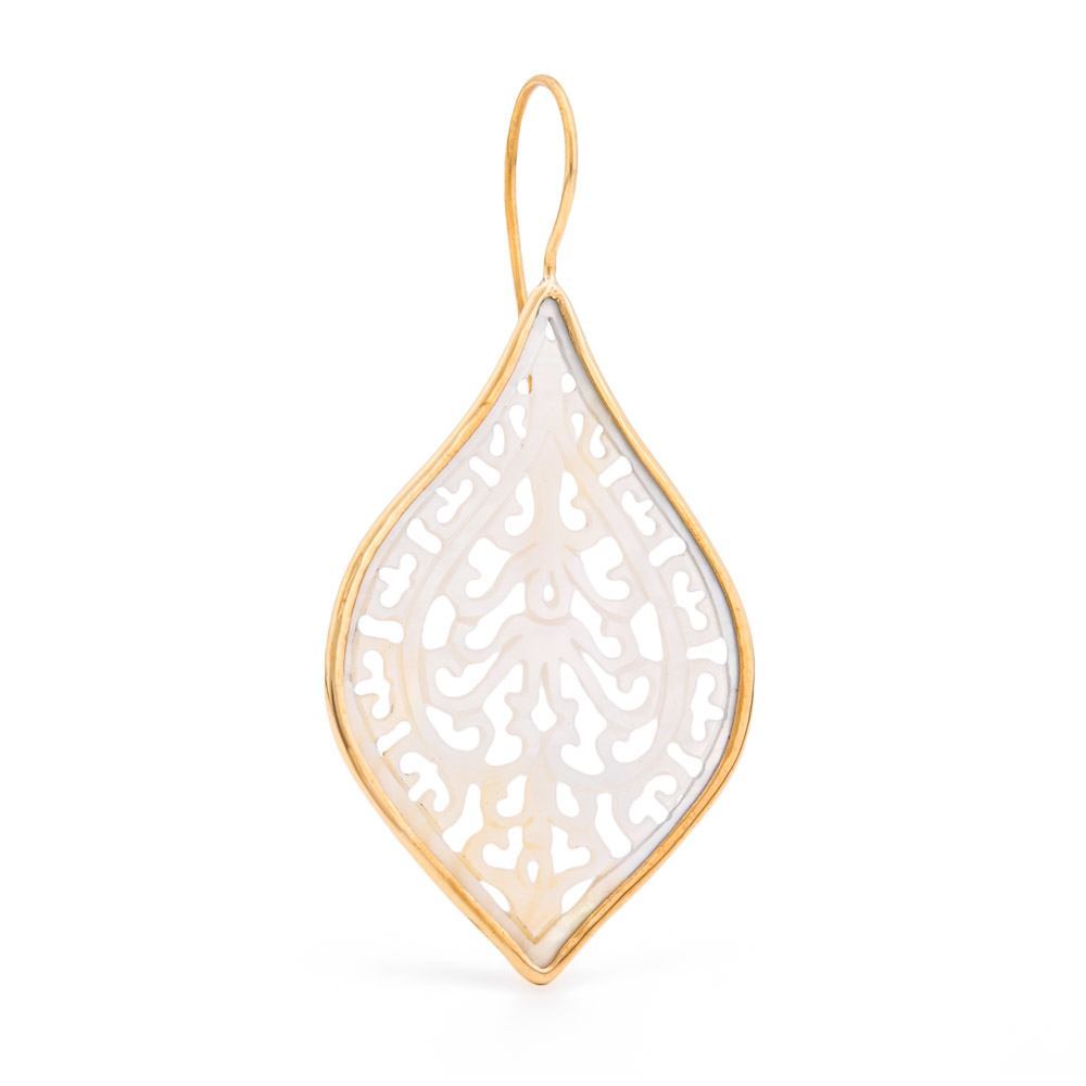 16g Rustic Boho Earrings with Spade Mother of Pearl Inlay — Price Per 2