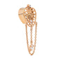 18k Gold Plated Filigree Heart Tear Drop Tunnel with Chains — Front-Facing