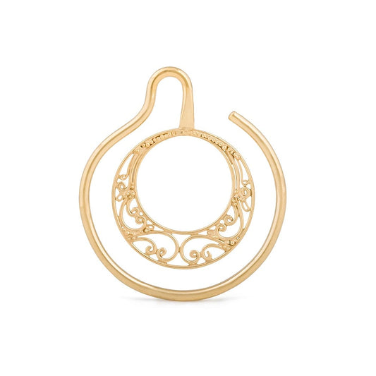 French Filigree Crescent Gold Plated Ear Weight — 4mm Thick — Price Per 1