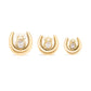 Crystal Tear Drop Gold Plated Saddle Plug — Standing Up and Laying Flat