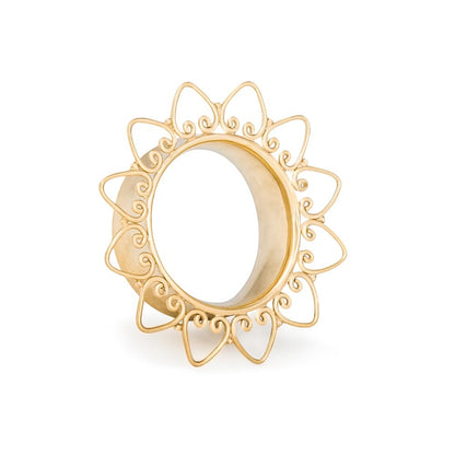 Blooming Yellow Gold Plated Tunnel — Price Per 1 - Painful Pleasures