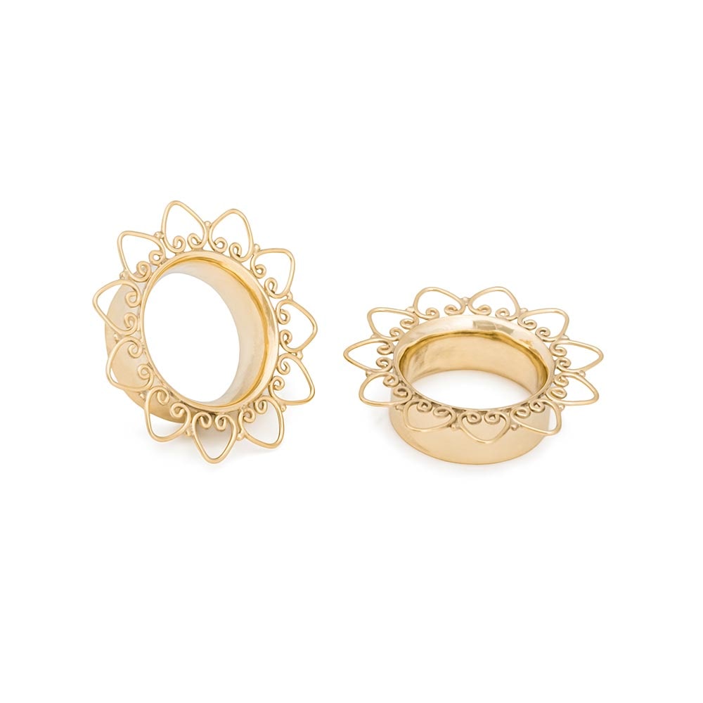 Blooming Yellow Gold Plated Tunnel
