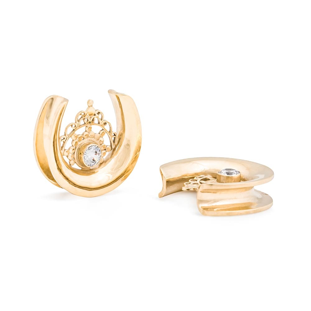 Crystal Diadem Gold Plated Saddle Plug