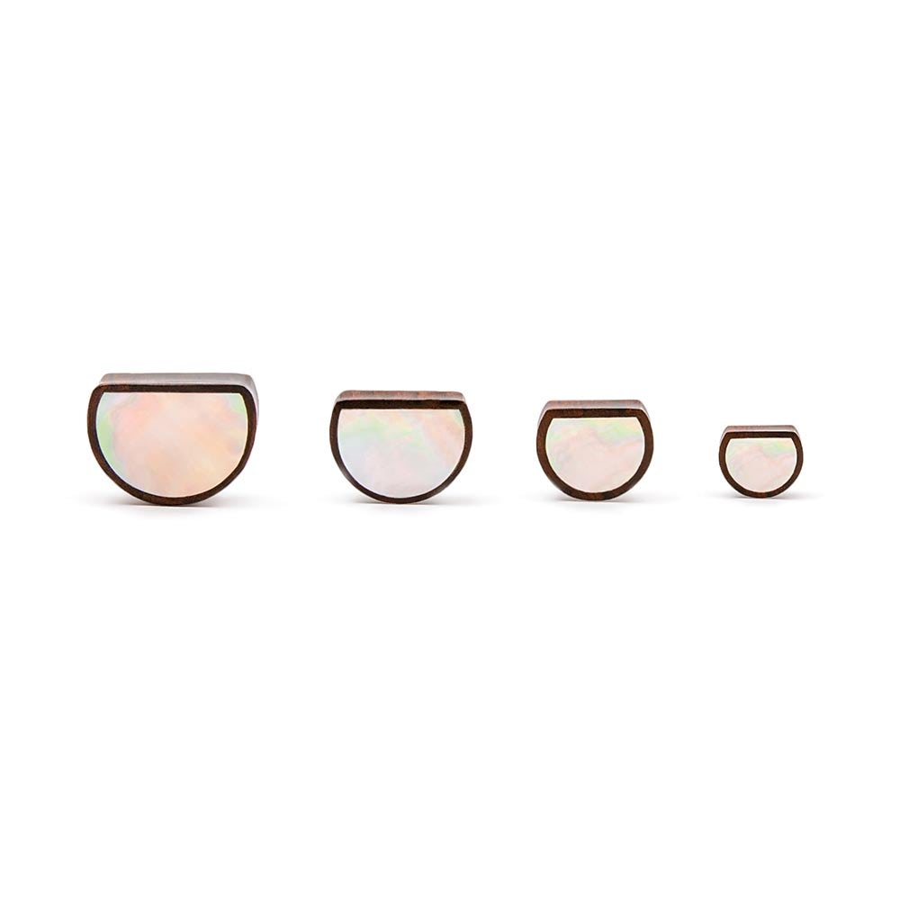 Pearl Sheen Sono Wood Half Moon Plug — Pair