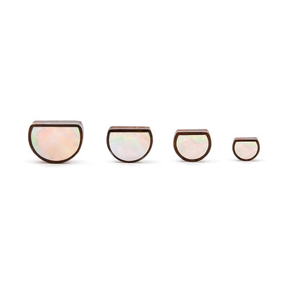Pearl Sheen Sono Wood Half Moon Plug — Pair