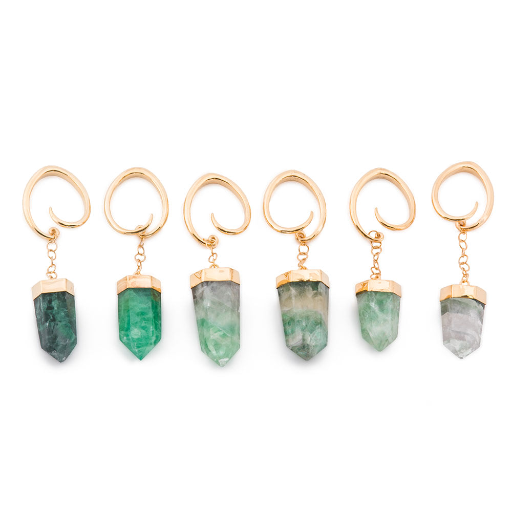 4g Emerald Stone Gold Plated Ovate Weighted Earrings — Price Per 2