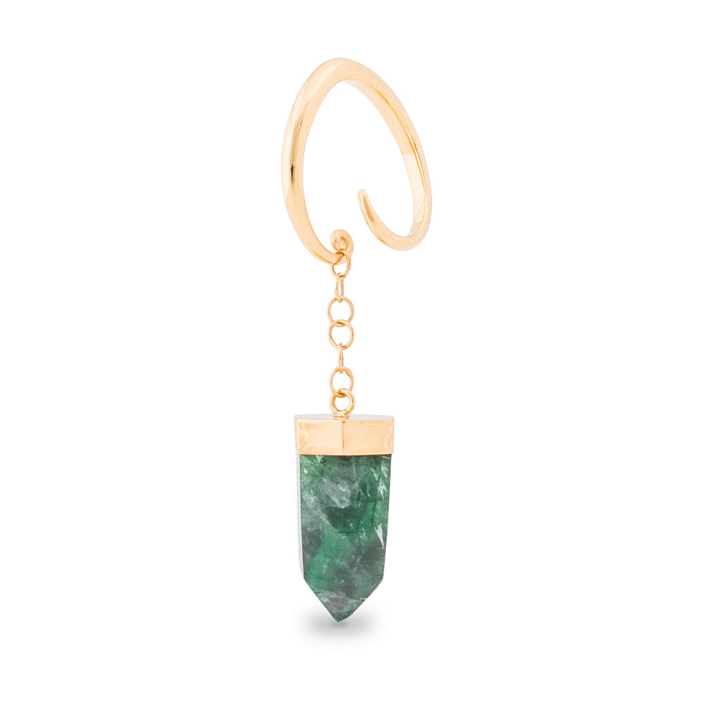 4g Emerald Stone Gold Plated Ovate Weighted Earrings — All Variations