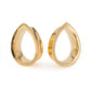 Gold Plated Mayan Flared Simple Tear Drop Tunnel — Price Per 2