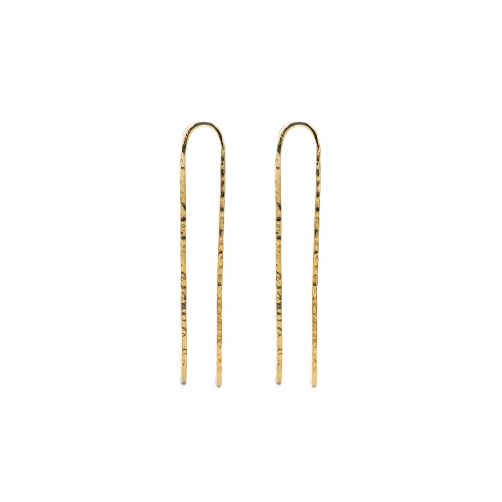 Polished Brass Hammered Clip Ear Weight Front View
