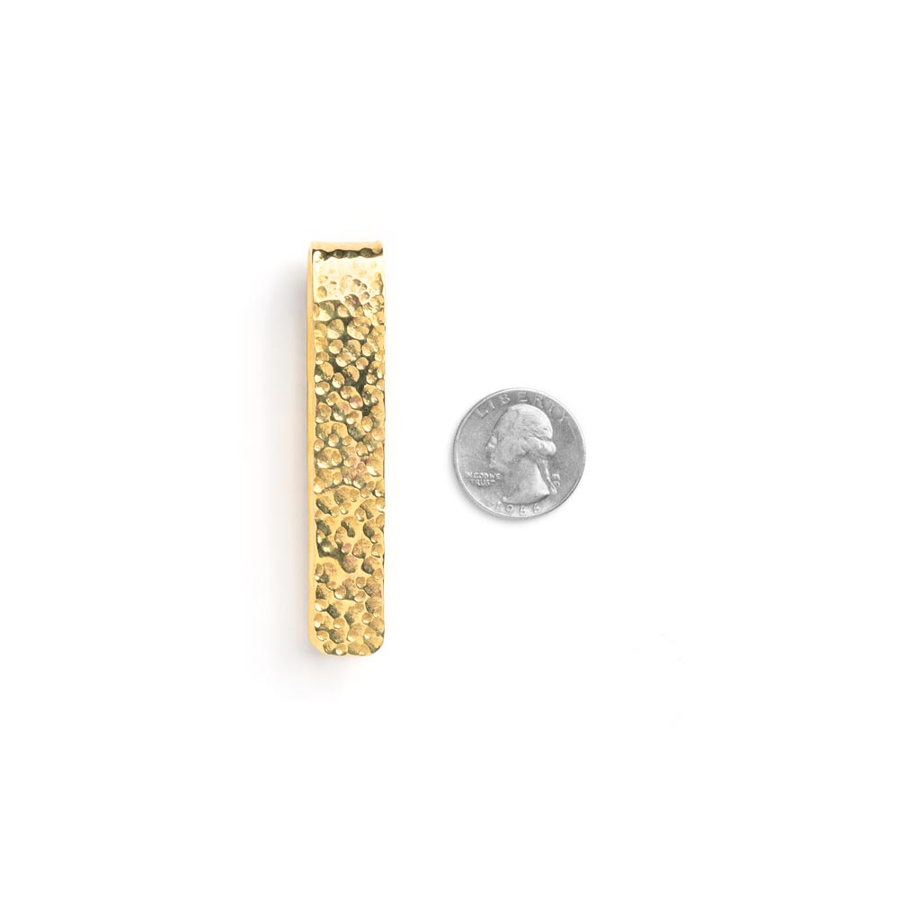 Polished Brass Hammered Clip Ear Weight Side View