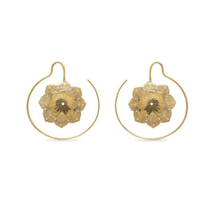 12g Replete Daffodil Brass Earrings — Shown As Pair