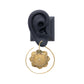 12g Replete Daffodil Brass Earrings — On Model Ear