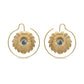 12g Art Deco Daisy Brass Earrings — Shown as Pair