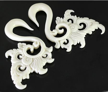 Softly Flowing Swans Bone Hanger Organic Body Jewelry - 3mm-6mm - Price Per 1