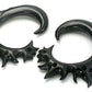 Flaming Black Horn Spiral Earrings Body Jewelry - Price Per 2