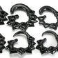 Tear Drop Black Horn Spiral Earrings Body Jewelry - Price Per 2