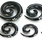 Painted Florals Spiral Black Horn Plug — Price Per 1