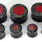 EGYPTIAN with Red Coral Inlay Horn Plug Wholesale Organic Ear Jewelry - Price Per 1