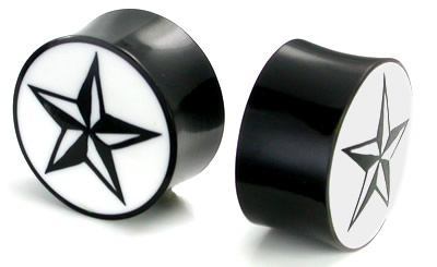 8mm-24mm Star Shadow Organic Horn Plugs With Resin Inlay - Price Per 1