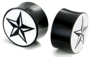 8mm-24mm Star Shadow Organic Horn Plugs With Resin Inlay - Price Per 1 - Painful Pleasures
