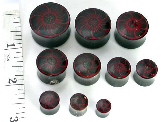 RED RESIN DAISY Flower Design Wholesale Organic Jewelry Horn 8mm-24mm - Price Per 1